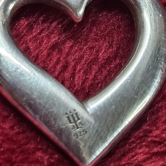 James Avery Sterling Silver Open Heart Pendant 3/4" - Picture 4 of 5